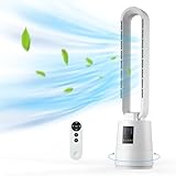 Tiazhan Ventilador Torre, Ventilador Silencioso De 38 Pulgadas, Ventilador De 80w, Pantalla Led Con Temporizador De 8h, 3 Velocidades Y 3 Modos, Adecuado Para Salón, Cocina, Habitación.