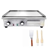 MOOTACO Plancha Parrilla eléctrica comercial de acero inoxidable,35/45/54cm con control de temperatura regulable 50~300℃ para restaurante, lugares público,barbacoa (45 x 30 cm)