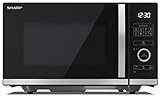 SHARP YC-QS254AE-B - Microondas con tecnología Flatbed (Sin plato giratorio) 900W, 25L, 10 niveles de potencia, función eco-función, descongelación, seguridad para niños, color negro