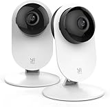 YI Pro 2K Camaras Vigilancia Domicilio WiFi 2.4GHz, IP Camara Vigilancia Bebe Perro Gato, Visión Nocturna, Detección de Movimiento, Notificaciones Push, Compatible Alexa, 2 Piezas