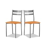 ASTIMESA SCFRNA Dos sillas de Cocina, Metal, Naranja, Altura de Asiento 45 cms