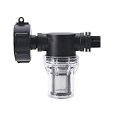 Colectores de agua de lluvia – Grifo de conexión de depósito de 1000 L con filtro y adaptador S60 x 6 para manguera de jardín, fácil de instalar y ecológico de 3/4 pulgadas (24 x 20 mm)