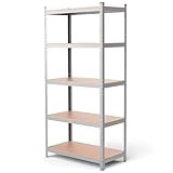 EDIESI, Estanterias Almacenaje, 180 x 90 x 40 cm, Metalicas, Galvanizadas, Material MDF, para Hogar, Trastero, Garaje, 5 Baldas Ajustables, Carga Máxima 875 kg (1 Unidad)