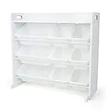 Humble Crew estantería para niños, estantería organizadora para juguetes con 9 cajas de almacenamiento, blanco/blanco