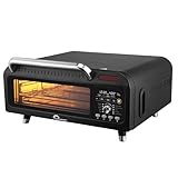 LITTLE BALANCE 8733 Revolution'Air, Horno de Pizza Eléctrico, Multifuncional, 3 en 1, Air Fryer, Horno Grill, 10 modos de cocción, 7 accesorios, Piedras para pizza, hasta 400 °C, 2000 W, Negro