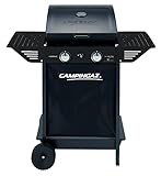 Campingaz Xpert 100 L Plus Rocky Barbacoa Gas para Piedra Volcanica, BBQ Gas con 2 Quemadores, 7.1 kW de Potencia, 2 Parrillas de Acero Cromado, 2 Mesas Laterales y Rocas de Lava