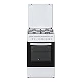 Svan Cocina de Butano Con Horno 55 Litros SKG4500TM - 4 Zonas de Cocinado, Horno Con Grill, Kit Conversión Gas Natural, Acabado en Esmalte Blanco