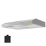 CIARRA CBCS6903D Campana Extractora 60 cm Clase A+ Cocina extractora integrada para Armario 3 Niveles Recirculación con Filtro de Carbón CBCF009 Acero Inox
