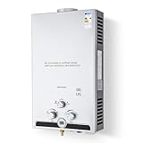 CO-Z 10 L Calentador de Agua Butano Calentador de Agua LPG Instantáneo, Certificado CE, Calentador de Agua de Gas Licuado de Petróleo sin Tanque (10 L)