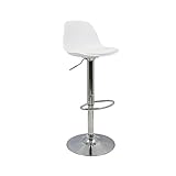 Vaukura Taburete Alto Tulipa - Taburete Moderno (Blanco)