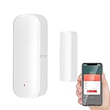 Sensor de puerta y ventana inteligente WiFi, alarma de detector inalámbrico de puerta y ventana, sensor de contacto de puerta y ventana para seguridad del hogar compatible con Alexa,1PCS