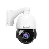 JideTech PTZ PoE Cámara Domo IP, cámara de vigilancia HD 8 MP, cámara H.265 con Zoom óptico al Aire Libre 20x, IP66 Impermeable, detección de Movimiento IR visión Nocturna Soporte onvif 2.4
