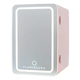 Flamingueo Nevera Pequeña 6,5L - Mini Nevera Espejo y Luz LED, Nevera 12V/220V, Función Frío y Calor, Nevera Cosmeticos, Nevera Skincare, Mini Fridge