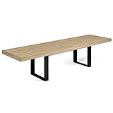 IDMarket Phoenix - Mesa de comedor extensible rectangular (10-12 personas, madera y negro, 200-300 cm)