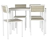 DUPI Conjunto Mesa + 4 sillas XOBE, Fabricado con Metal y MDF, Mesa Comedor, Conjunto Estilo Atemporal.