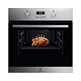 Electrolux EOF3H50BX Horno Multifunción, Serie 600, Función Grill, Potencia 2090W, Grill de 2090W, 7 funciones, Limpieza AquaClean, 65 L de Capacidad, Display LED, Clase A