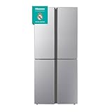 Hisense RQ515N4AC2 - Frigorífico Americano 4 puertas, Total No Frost, Capacidad Neta 427 L, 1.81 m Alto, Acero, Multi Air Flow, Cajón con control de Humedad, Silencioso, Inox