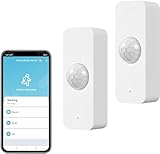 Sensor de movimiento WiFi, detector de movimiento inteligente Tuya PIR para seguridad en el hogar, sensor de movimiento inalámbrico con aplicación de monitoreo remoto, comando de voz compatible con