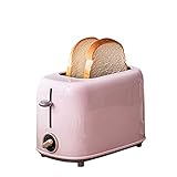 SHBH Tostadora, tostadora de Pan eléctrica portátil para el hogar de 220 V, tostadora automática para Hornear sándwiches para el Desayuno, Rosa