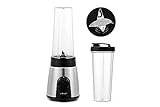 Linsar - Batidora 2 en 1 con 2 niveles de batido - Cuchilla de acero inoxidable de 4 hojas - 600 ml y sin BPA - para batidos y cubitos de hielo -300 vatios