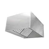 CAEXVEN Campana Extractora Industrial Modelo Rectangular en Acero Inoxidable para Pared o Central a Techo - 6 Filtros - 2994mm