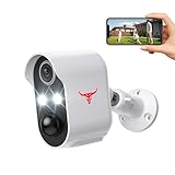 SUNNYJANE Cámaras de seguridad inalámbricas para exteriores, vigilancia WiFi con batería de 1080P, cámara interior para el hogar con audio de 2 vías, detección humana inteligente de IA, visión