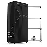 Newlux - Secadora de Ropa Eléctrica Portátil Secadry Negro con Luz UV para Desinfectar. Capacidad 15Kg, Temp. 180min, 4 Niveles. Secadora por Ventilación (1200W) 3 en 1: Secadora, Armario, Tendedero