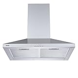 Svan Campana Extractora Piramidal 60cm Inox SCPP600BX. Potencia 520m3/h, Tiro Doble, 3 Velocidades, Control Manual, Filtro apto para Lavavajillas.