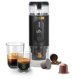 Handpresso - E-Presso+ 21710 | cafetera portatil capsulas con batería alto rendimiento recargable usb extraíble | cafetera viaje para cápsulas espresso o café molido |tanche gran capacidad (80 ml)