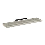 LOLAhome Estante de Pared Flotante de Madera MDF Gris Decorativo,Balda de Pared,De 23x120 cm para Salón, Cocina, Oficina, Dormitorio,Resistente