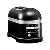KitchenAid Tostadora de Pan con Doble Ranura Ancha - Artisan - Para Diferentes Tipos de Pan - 7 Niveles de Tostado - Con Rejilla para Sándwiches - Negro onix