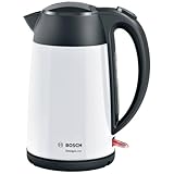 Bosch DesignLine TWK3P421 Hervidor de agua inalámbrico DesignLine, hervidor de agua inalámbrico, verter sin salpicaduras, indicador de taza, indicador de nivel de agua, protección contra