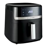 Russell Hobbs Freidora de Aire, Air Fryer, Freidora sin Aceite 8,3 L, XXL [tamaño compacto, bajo nivel ruido, pizzas de 26 cm] Satisfry (piezas aptas lavavajillas, pantalla táctil, grill) 27632-56