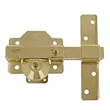 Amig - Cerrojo para Puerta,Con Bombillo Redondo de 50 mm,Seguridad Extra para Puertas de Entrada o de Paso,Incluye 5 Llaves,Color Dorado,153 x 88 mm
