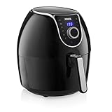 Princess 182055 Freidora sin aceite, 5,2 L, Ahorra hasta un 62,2% de energía, pantalla digital con botón y táctil, 8 programas, sin BPA ni PFOA, tiempo y temperatura ajustables, 30 Recetas PDF
