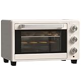 HOMCOM Horno Eléctrico de Sobremesa 21L 1400W Mini Horno Eléctrico con Temporizador hasta 60min y Temperatura Regulable hasta 230℃ Crema