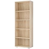 CASARIA® Estantería Vela Roble 190x60x28cm 5 Estantes Librería Biblioteca Mueble Organizador Oficina