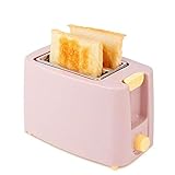 LANGCA Tostadora, Máquina de Desayuno, Horno de 2 rebanadas, Horneado de Doble Cara, Horneado de 6 velocidades, Pan de calefacción rápida,Rosado