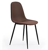 JUANIO Juego de 4 sillas de Comedor marrón Chocolate, Ancho 45 x Fondo 54 x Alto 84 cm