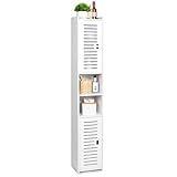 AIIKTOTA Mueble de baño Independiente con Puerta y persianas enrollables, Mueble de baño Impermeable para salón, Dormitorio, Cocina, etc., Color Blanco (26 x 22 x 118 cm)