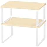 Juego de 2 Estantes de Almacenamiento Estanteria Cocina, Organizador de Mostrador Apilable, Expandible Portaespecias para Gabinete, Estantes de Almacenamiento para Alimentos y Cubiertos (Blanco)