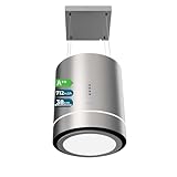 Cecotec Campana Extractora 44Cm En Isla Redonda Bolero Flux Cre 448000 Inox A++. Acabado Acero Inox, Succión 800M3/H, Motor 210W, Control Electrónico, Luz, Filtro Carbono