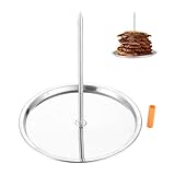 DRELD Pincho vertical para kebab, soporte desmontable de acero inoxidable con bandeja de goteo para asador, pollo mediano, filete, kebab, shawarma, doner, giroscopios (7.6 x 7.68 x 8.6 pulgadas)