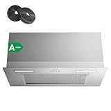 CIARRA CBCS6926A Campana Extractora Encastrable Clase A+++ 650 m³/h 60 cm Incluido 3 Velocidades LED Iluminación Acero Inoxidable