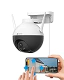 EZVIZ Camara Vigilancia WiFi Exterior 360°,4MP, Visión Nocturna a Color, Defensa Activa con Luz y Sirena, AI Detección de Personas,Audio Bidireccional, C8W