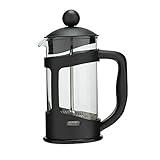 Glow Classic Continental,Cafetera negra de 350 ml, cafetera de prensa francesa con olla de vidrio templado a prueba de golpes y filtro de émbolo para granos molidos, té espresso