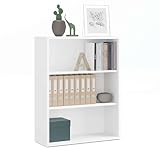 MUEBLES PITARCH | Librería de Oficina o Despacho Baja con Estantes, Librería de Salón, Blanca, 99,5x75,5x33cm (Alto x Ancho x Fondo) Básica, Elegante y Resistente, Colección