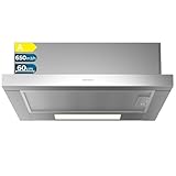 Cecotec Campana Extractora Telescópica 60 cm Bolero Flux TLM 606500 Inox A. Motor 165W, Potencia Succión 650m3/h, Control Mecánico, 2 Niveles de Potencia, Luz y Filtro de Carbono, Acabado Inox