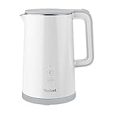 Tefal KO6931 Sense Hervidor de agua, 1,5 L de capacidad, pantalla digital, 5 niveles de temperatura, base de 360°, indicador de nivel de agua, filtro de cal extraíble, función de mantenimiento del