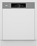 Beko BDSN38440X - Lavavajillas empotrables (60 cm, parcialmente integrados, para 14 cubiertas, 3 niveles de fregadero, 5 temperaturas, secado rápido, SteamGloss, CornerIntense, TrayWash